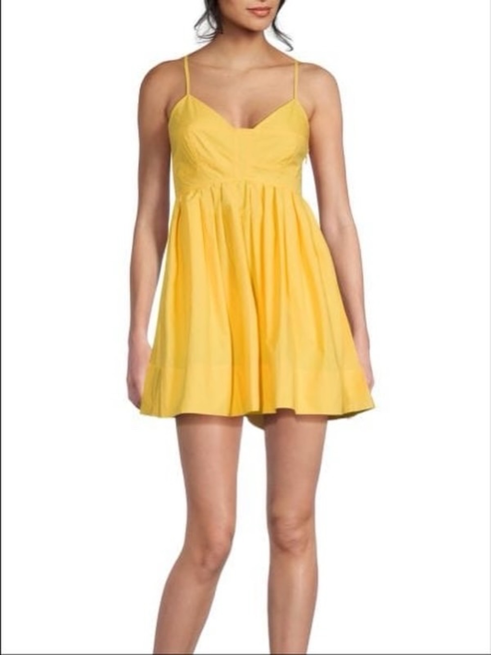 A.L.C. Sunny Yellow Spaghetti-Strap Mini Dress